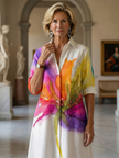 FJØRNA women's floral wrap summer dress with short sleeves and V-neck, lightweight and perfect for warm weather.