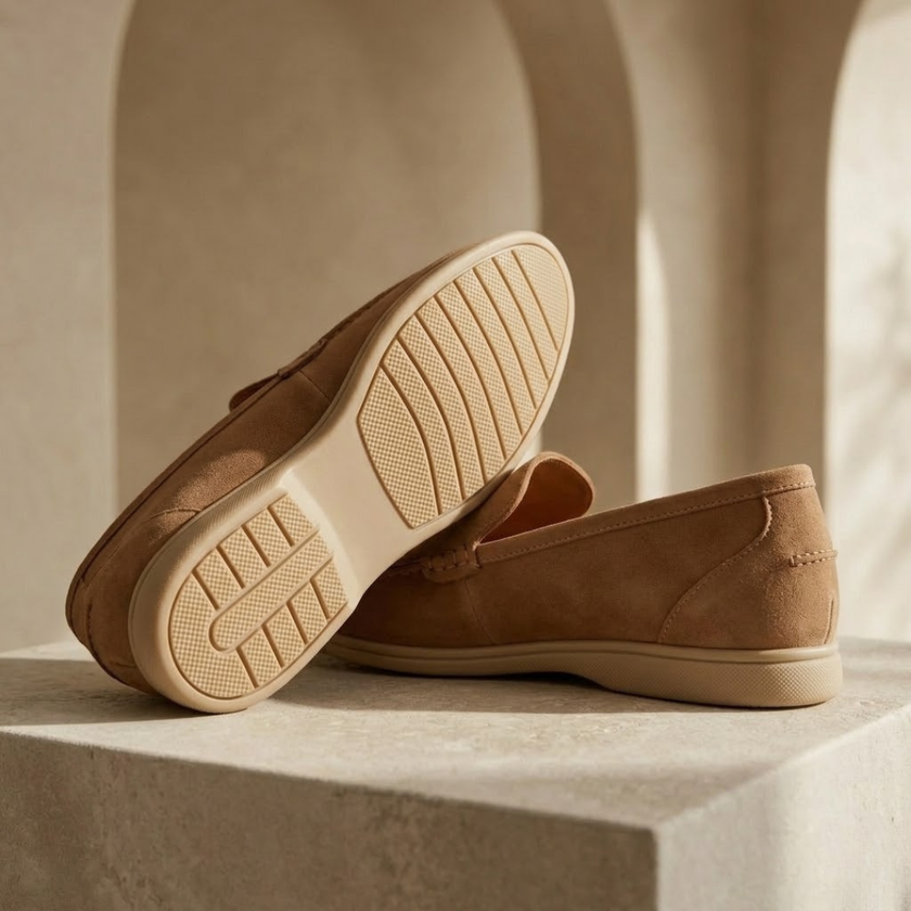 FJØRNA men's lace slip-on loafers, stylish and comfortable shoes for men, featuring a detailed lace design and classic slip-on style.
