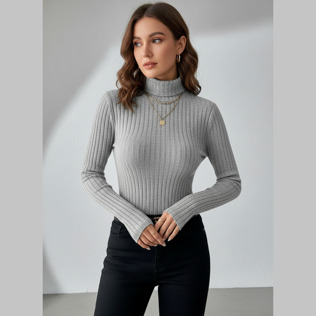 Women's Ribbed Turtleneck Sweater