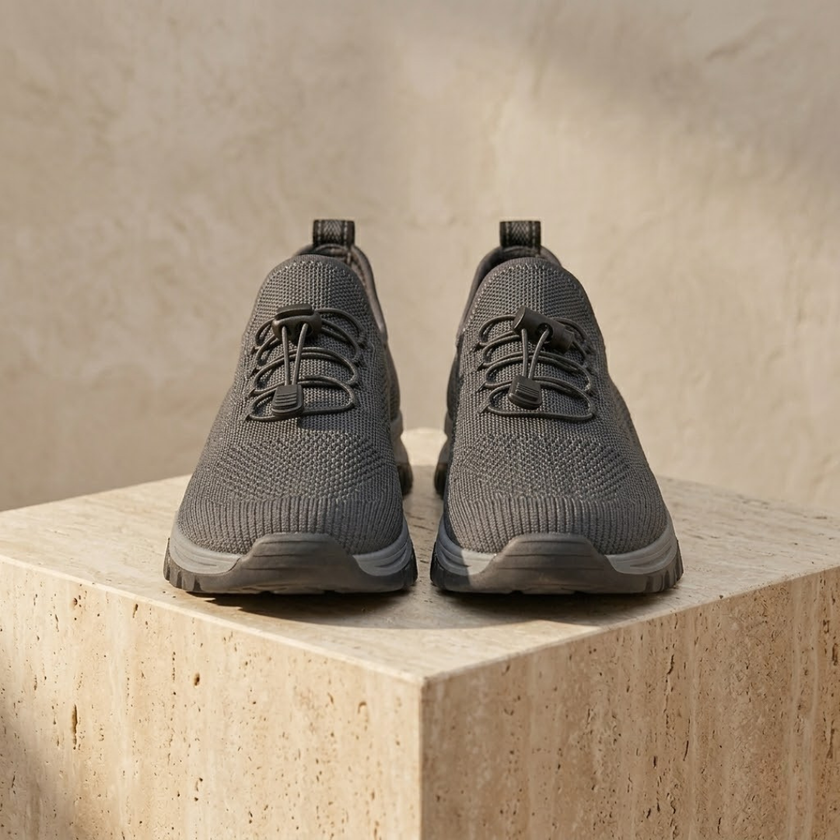 Men’s FJØRNA mesh outdoor trainers with orthopaedic support, breathable fabric, and durable sole for active outdoor footwear.