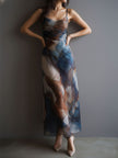 Chiffon Maxi Dress Retro For Women