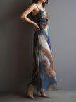Chiffon Maxi Dress Retro For Women