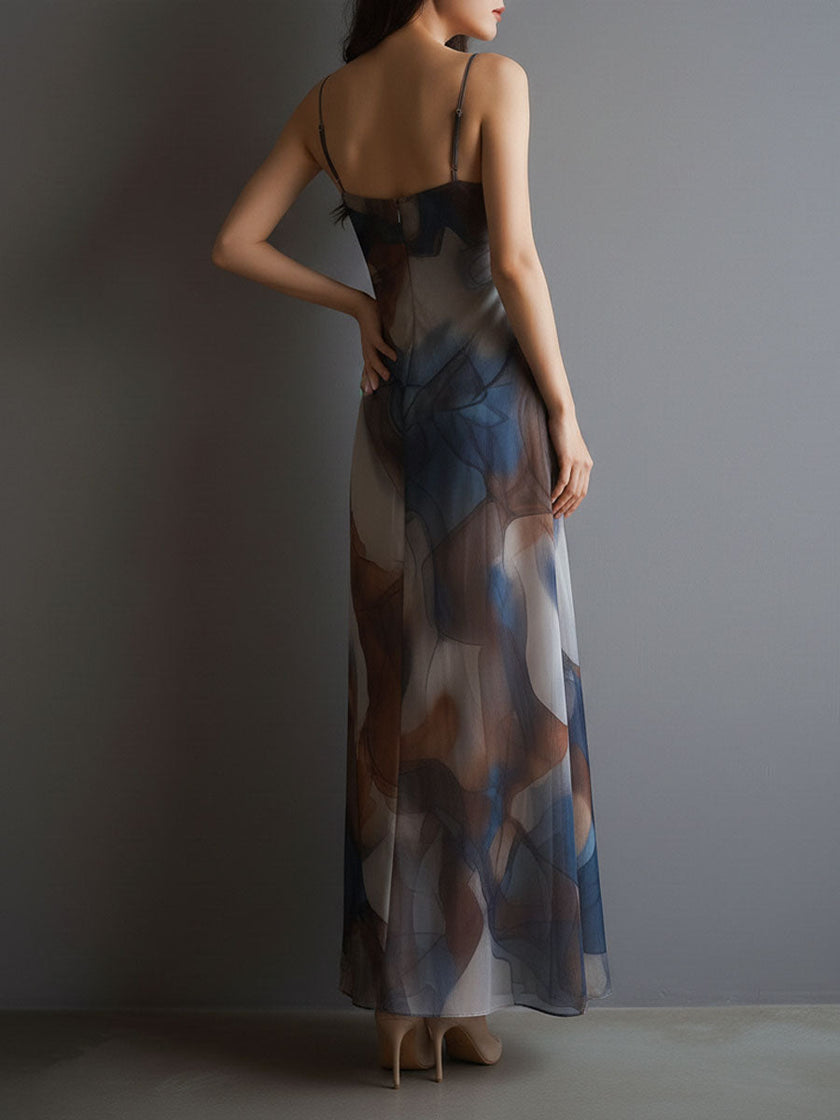 Chiffon Maxi Dress Retro For Women