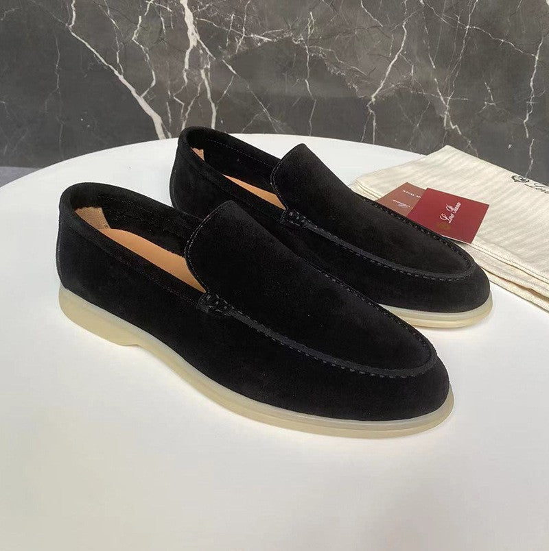 Casual Loafers Flat Heel Black - 7