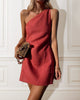 Zara | One-Shoulder Linen Mini Dress