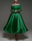 Pink satin midi dress for women with strapless, A-line silhouette, featuring strappy details and a shawl by FJØRNA.