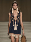 Red Faux Suede Tassel Mini Western Dress Western | Casual Dress