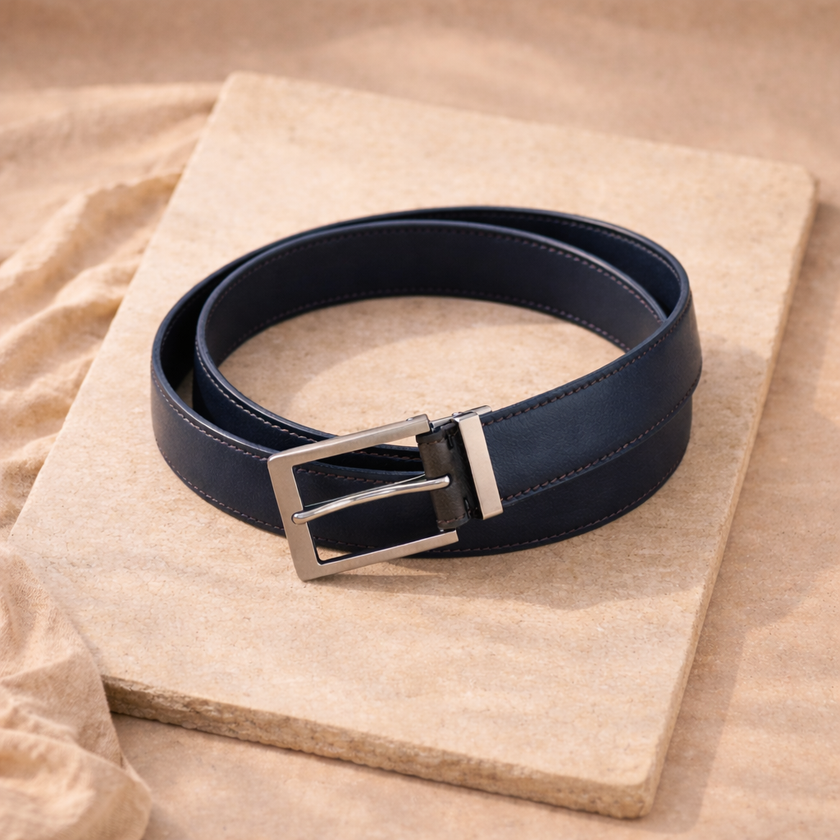 FJØRNA vegan adjustable unisex ring belt made of eco-friendly materials, featuring a sleek, minimalist design.