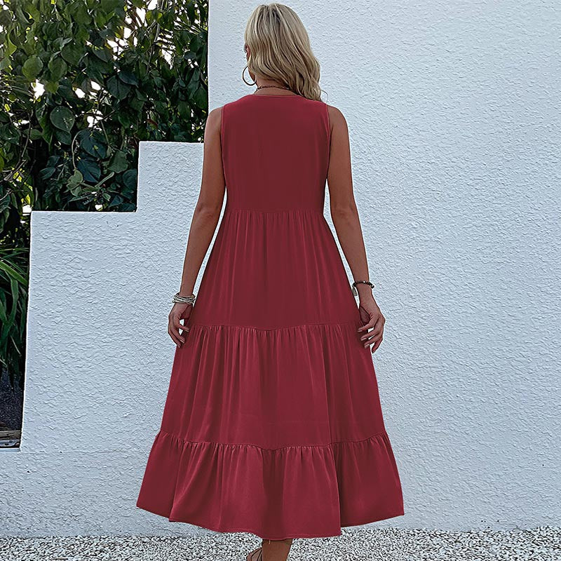 FJØRNA summer casual wedding dress with lightweight fabric and elegant design, perfect for warm-weather occasions.