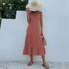 FJØRNA summer casual wedding dress with lightweight fabric and elegant design, perfect for outdoor celebrations.
