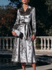 FJØRNA button-front belted midi coat dress for women, stylish and elegant with a tailored fit, shown in a full-length view.