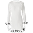 White Hem Mini Dress by FJØRNA, stylish sleeveless dress with a fitted hemline, perfect for casual or semi-formal occasions.