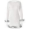 White Hem Mini Dress by FJØRNA, stylish sleeveless dress with a fitted hemline, perfect for casual or semi-formal occasions.