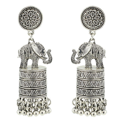 Retro Elephant Tassel Earrings