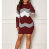 Printed Sheath Dress Black Plus Size