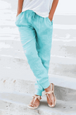 FJØRNA Tara women's drawstring jogger pants with elastic ankle cuffs, featuring a relaxed fit and comfortable fabric.