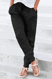 FJØRNA Tara women's drawstring jogger pants with elastic ankle cuffs and comfortable fit, shown in a relaxed style.