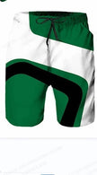 Men's graphic print swim shorts with drawstring from FJØRNA, featuring vibrant design and comfortable fit for beach or pool.