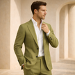 FJØRNA two-piece men's suit set with blazer and matching trousers, tailored fit, in classic dark color, suitable for formal occasions.