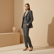FJØRNA women's tailored co-ord set featuring stylish pants with a modern, fitted design and elegant waist detail.