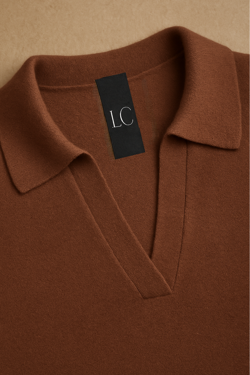 Knit Polo Top Women Collar