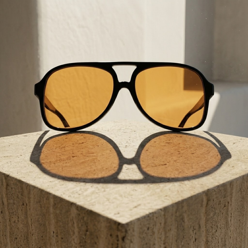 FJØRNA retro aviator sunglasses for men, unisex accessories with metal frames and dark tinted lenses, stylish and classic eyewear.