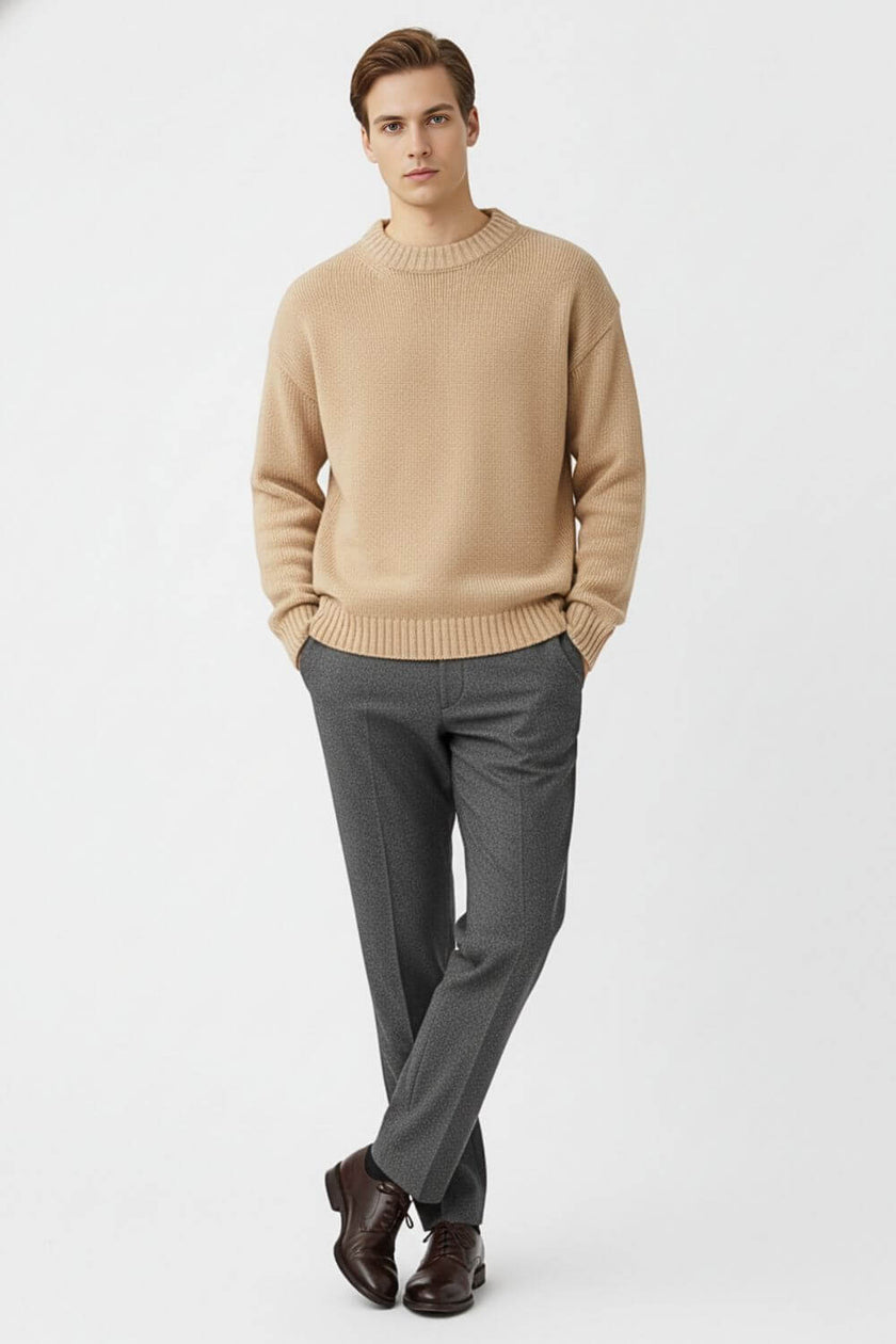 Men's Black Cable Knit Jumper – Cozy Knitwear for Autumn Winter - 6