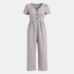 FJØRNA women’s linen blend suit set with a wide-leg pants and matching blazer, stylish and lightweight for chic casual wear.