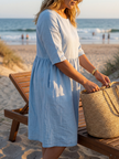 FJØRNA women's summer maxi dress with pockets, flowy and casual, perfect for warm weather and relaxed outings.