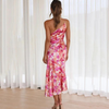 Isla | Elegant Summer Dress with Slanted Shoulder and Floral Pattern