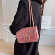 Tanja – Chic Tweed Shoulder Bag with Gold Chain Accent