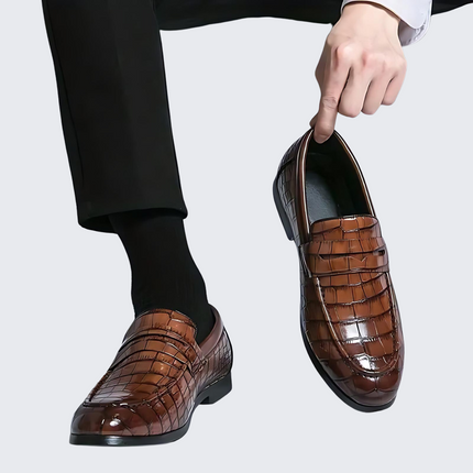 Julius | Premium Crocodile-Embossed Leather Loafers for Men