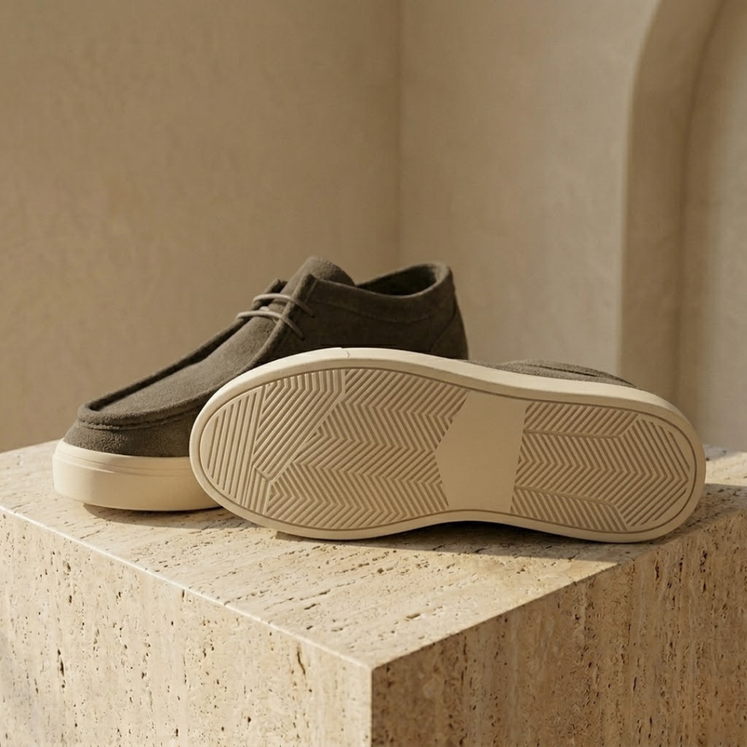 FJØRNA men's suede lace-up loafers featuring a classic slip-on style and stylish design, ideal for casual or formal wear.