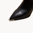 Black Chelsea Boots with Chrome Tip - 13