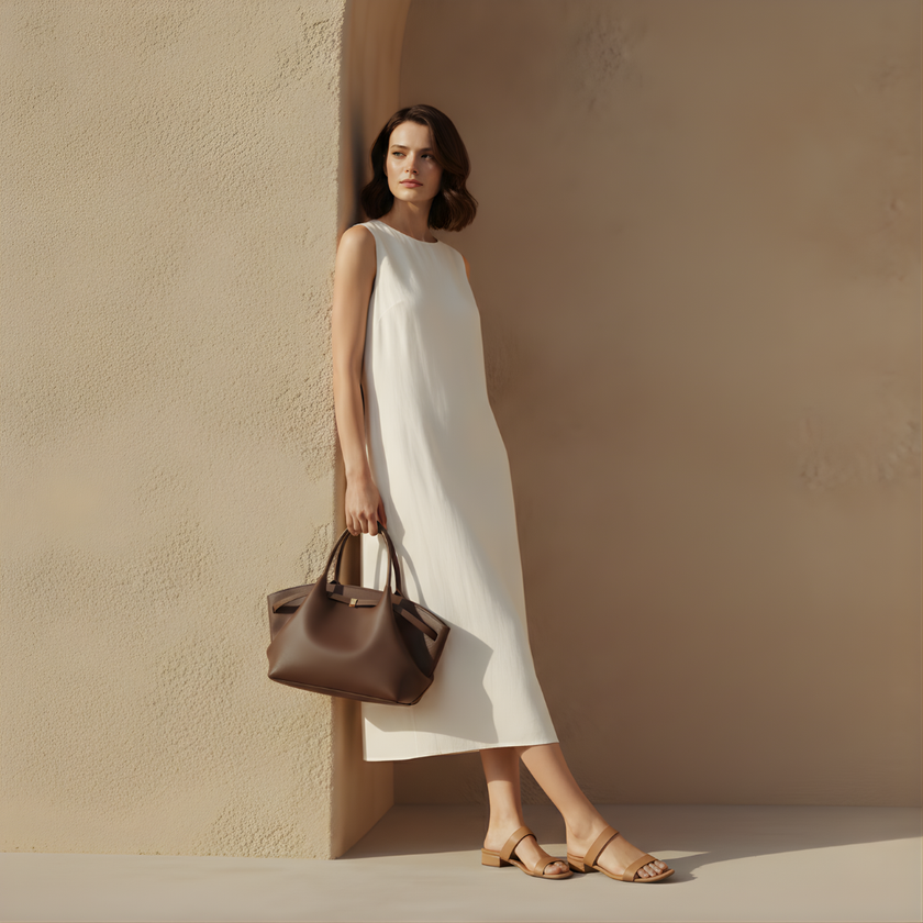 FJØRNA large women's travel tote bag with spacious design, showcasing sturdy handles and stylish fabric for versatile use.