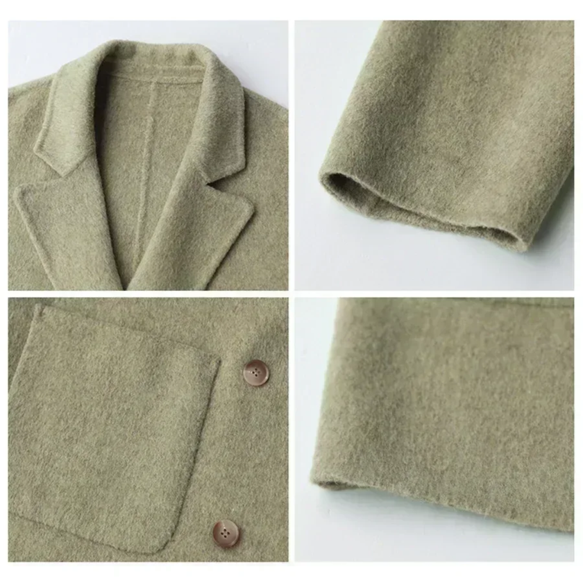 Double Breasted Wool Coat Oatmeal