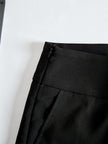 FJØRNA black chiffon top and wide-leg trousers three-piece set, stylish pants set with flowing fabric and modern design.