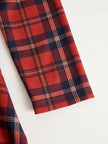 FJØRNA elegant long sleeve plaid dress with a classic yet modern design, featuring a fitted waist and stylish pattern.