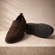 FJØRNA men's penny loafers, stylish leather shoes for men with classic slip-on design and sleek finish.