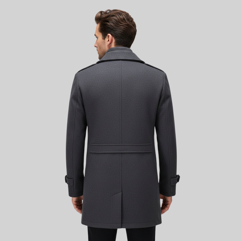 Slim Woolen Business Coat Gray