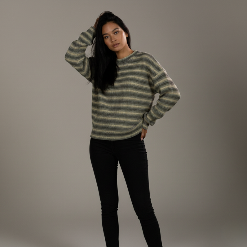 Striped Knitted Pullover Sweater