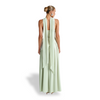 FJØRNA Studio | Women's Maxi Dress Mint Non-Stretch Crepe Formal Size M