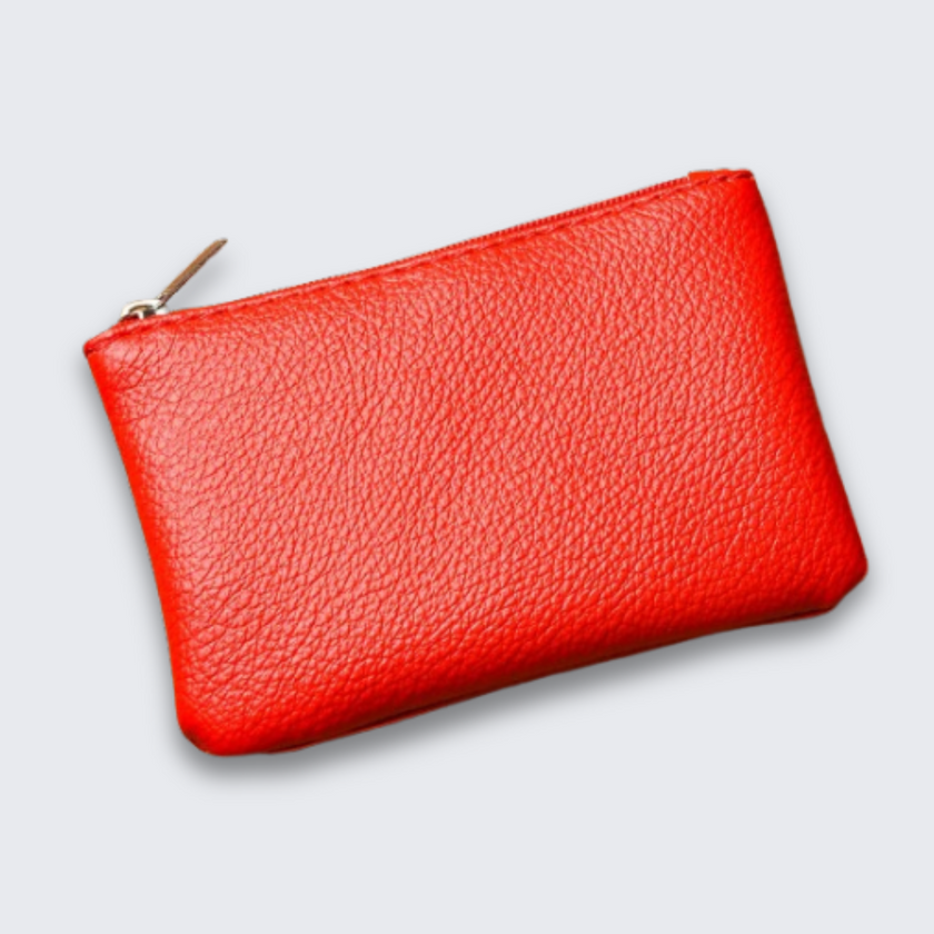 Hazel | Handmade Top-Grain Cow Leather Pouch – 5.11” Zipper Case