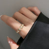 Daisy | Adjustable 18K Gold plated Chain Ring with Diamond Simulants