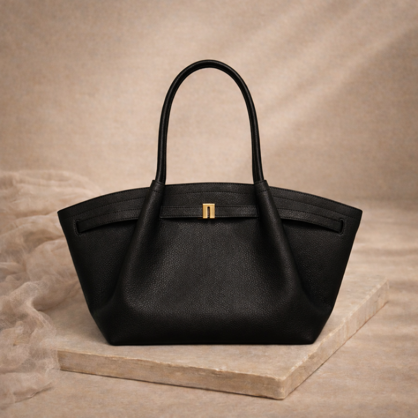 FJØRNA leather medium work tote bag with sturdy handles and spacious interior, stylish for daily use and professional settings.