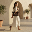 FJØRNA leather medium work tote bag with sturdy handles and spacious interior, ideal for daily use and professional settings.