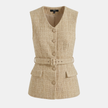 FJØRNA men's tweed top, stylish and textured, featuring a classic fit with a rounded neckline and long sleeves.
