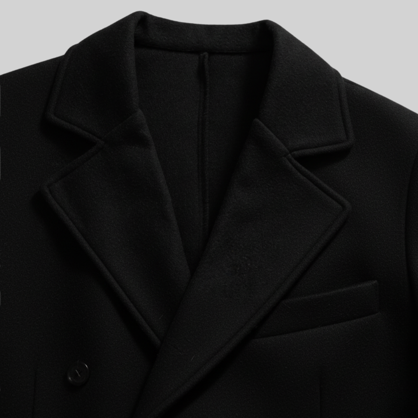 Double-Breasted Wool Overcoat