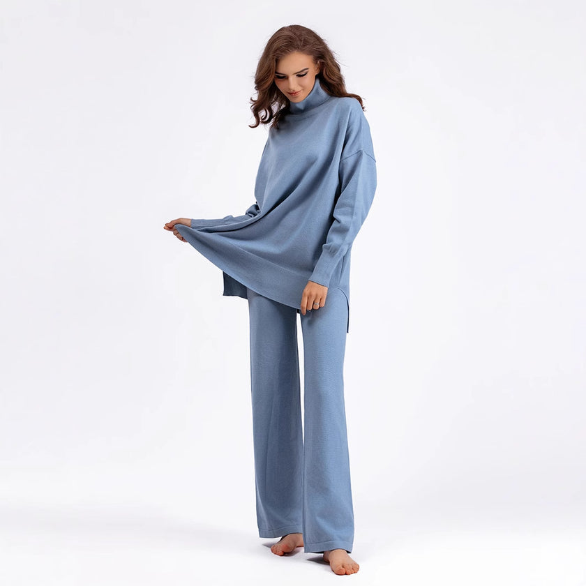 Casual Knitted Two-Piece Set