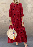FJØRNA khaki plaid maxi dress with o-neck, half sleeves, and ruffle details, featuring a stylish and flowy design.